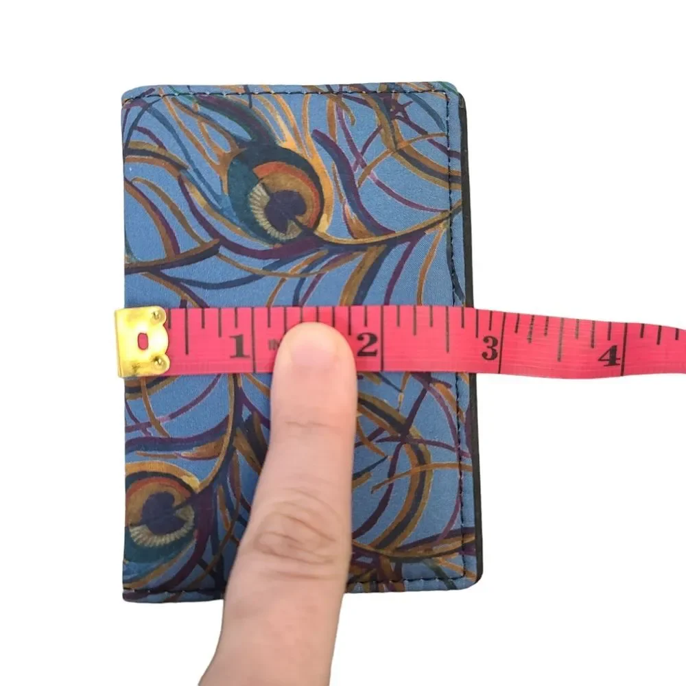 NWT Gianni Feraud Blue Liberty Fabric Leather Cardholder